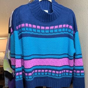 Colorful Striped Knit Sweater